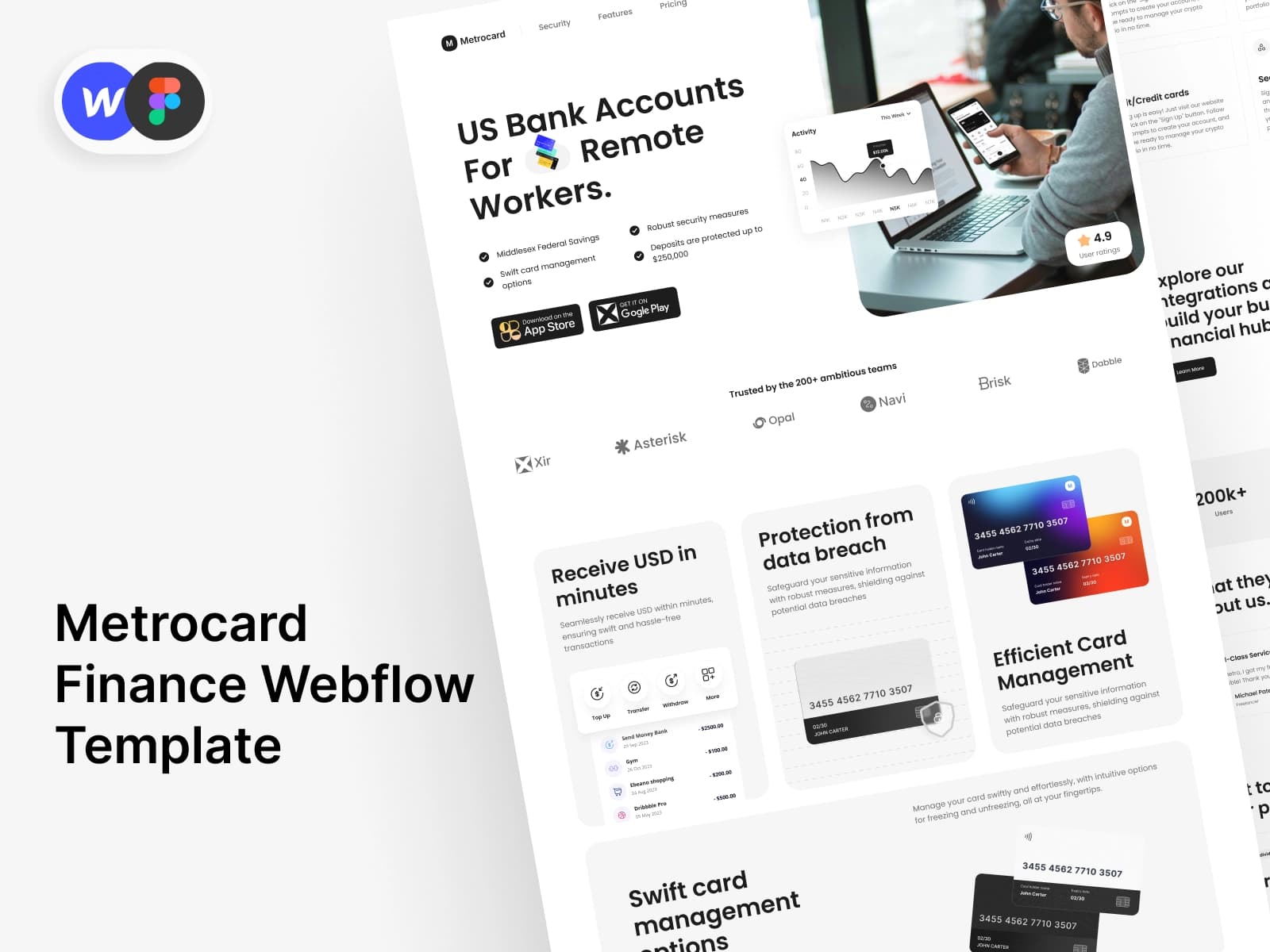 Metrocard Finance Webflow Template